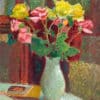 Amiet Cuno - Rosenstrauß in Vase 1954