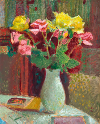 Amiet Cuno - Bouquets de roses en vase 1954