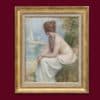 Dufaux Auguste Frédéric - Baigneuse au bord du lac - Encadré