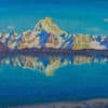 Fink Waldemar - Au Spalisee dans le Lötchental avec la chaîne Bietschorn
