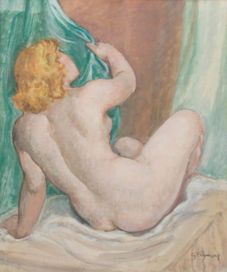 Barraud Gustave François - Sitzend nackt