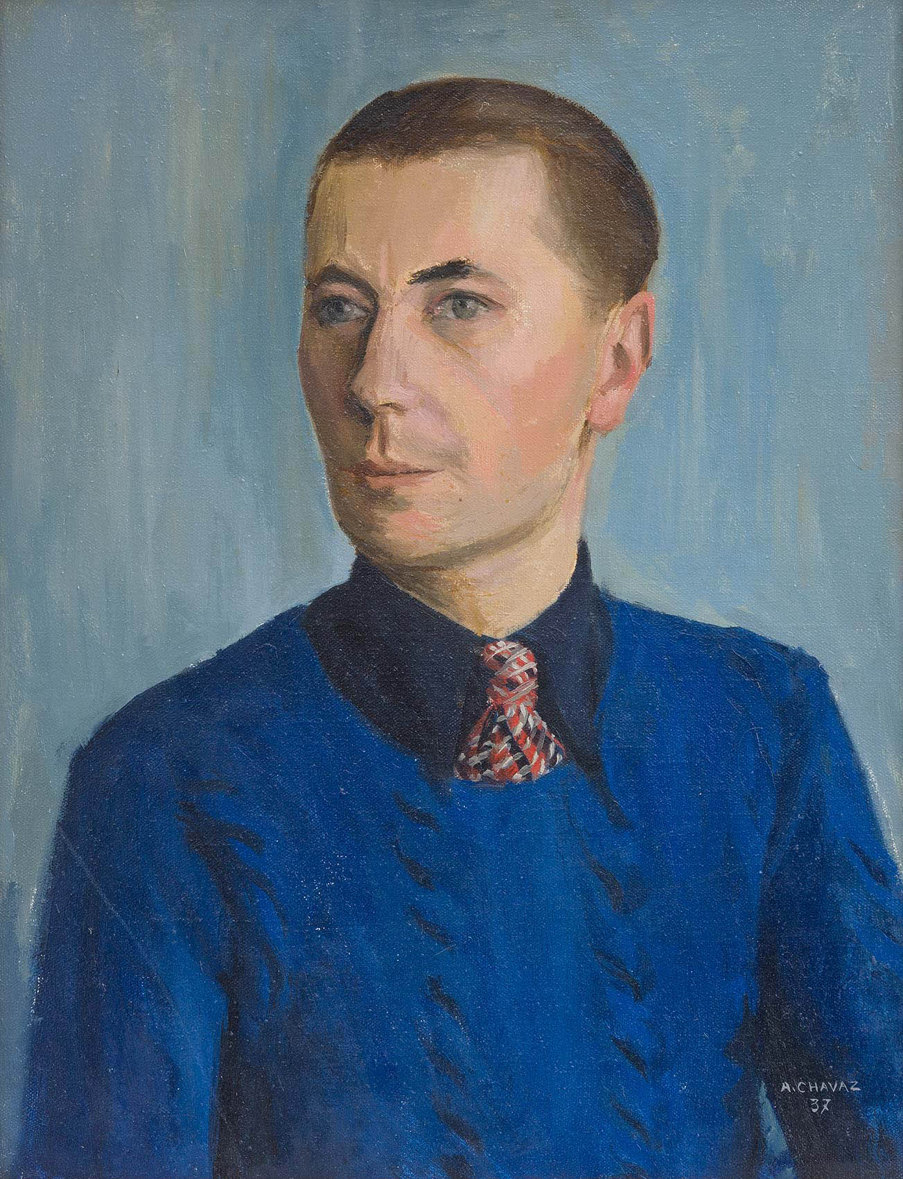Chavaz Albert - Homme au tricot bleu