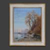 Veillon Louis Auguste - Au bord du lac Léman - Encadré