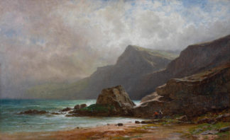 Castan Gustave Eugène - Meerlandschaft mit zwei Fischern