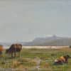 Lugardon Albert - Vaches et chasseur au lac Léman