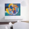 Liner Carl Walter - Grosse Komposition blau - Orange - Beispiel
