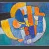 Liner Carl Walter - Grosse Komposition blau - Orange - Gerahmt