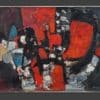 Liner Carl Walter - Komposition rot-schwarz- weiss - Gerahmt