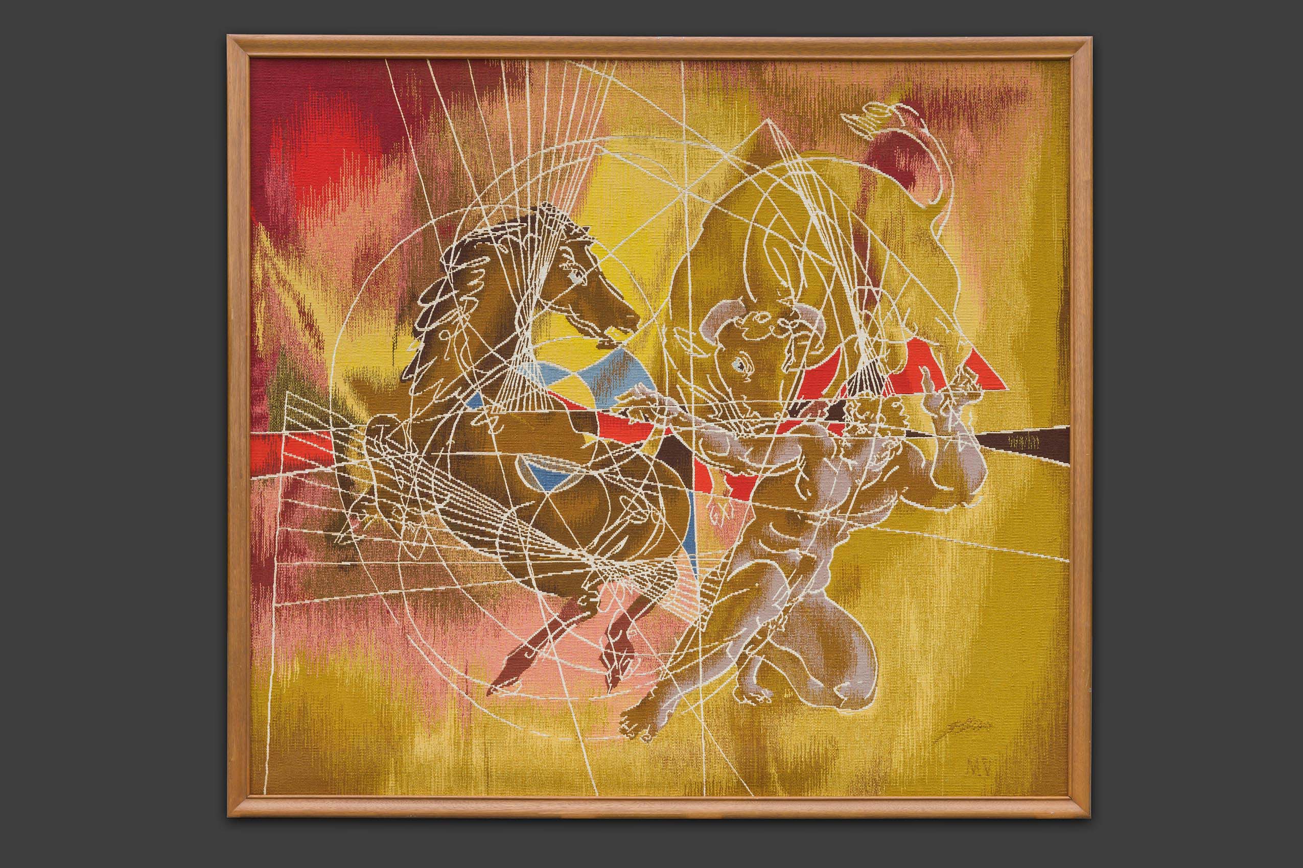 Erni Hans - Composition avec un grec, un cheval et un taureau - Encadré