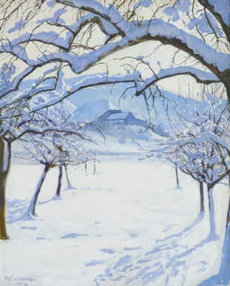 Plinio Colombi - Paysage hivernal avec maison