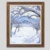 Plinio Colombi - Paysage hivernal avec maison - Encadré