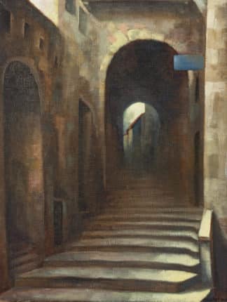 Buchet Gustave Louis - Vieux passage à Roquebrune