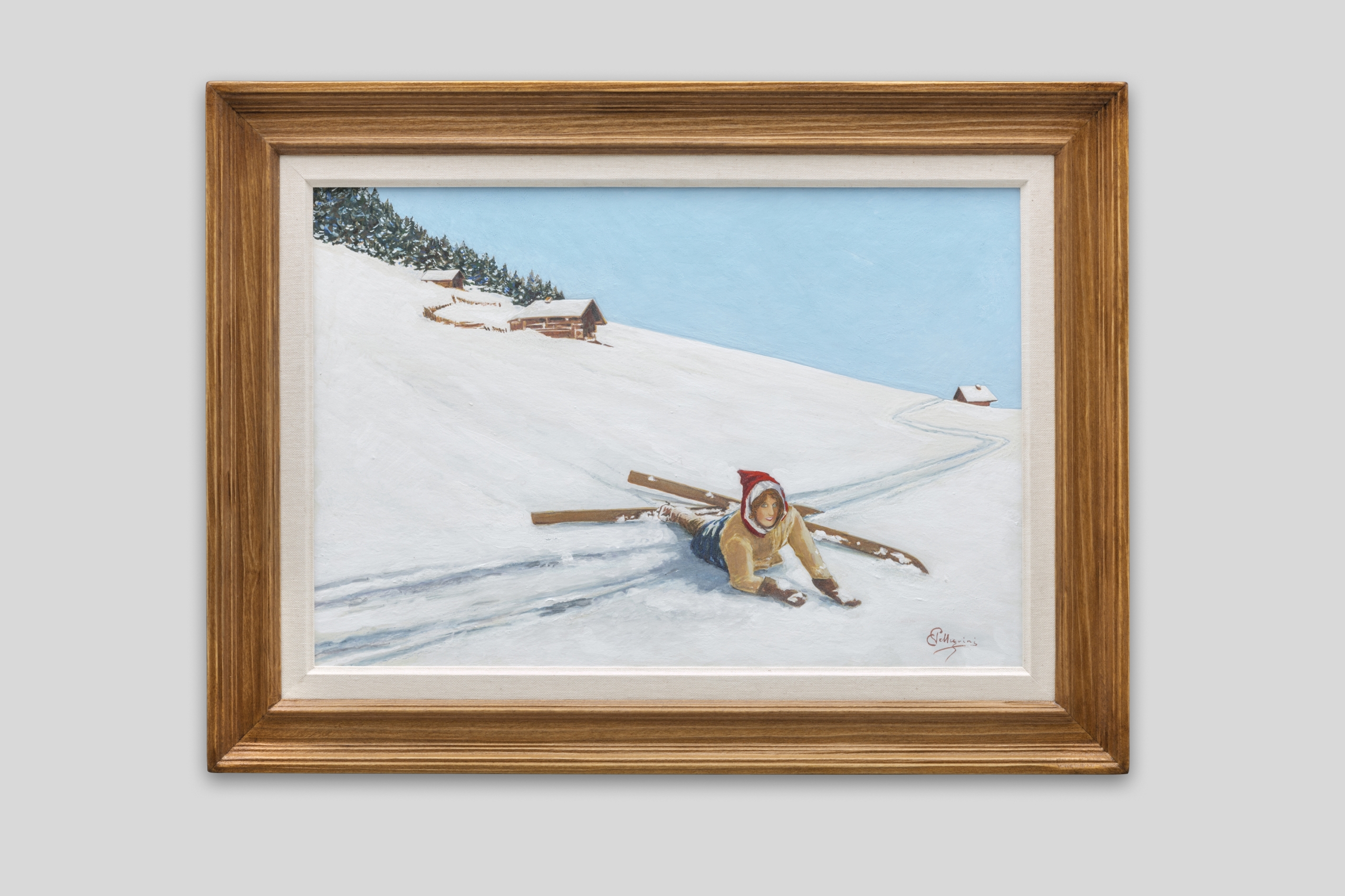 Pellegrini Carlo - Tomber dans la neige fraîche - Encadré