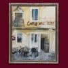 Pfund Roger - Terrasse vor dem Café - Gerahmt
