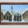 Von Soldenhoff Alexander Leo - Kirchgängerinnen vor der Kirche in Linthal - Gerahmt