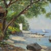 Bocion François Louis David - Maisons de pêcheurs sur le lac Léman