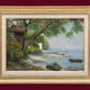 Bocion François Louis David - Maisons de pêcheurs sur le lac Léman - Encadré