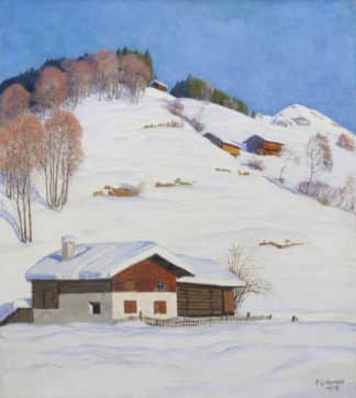 Plinio Colombi - Chalet in den verschneiten Bergen