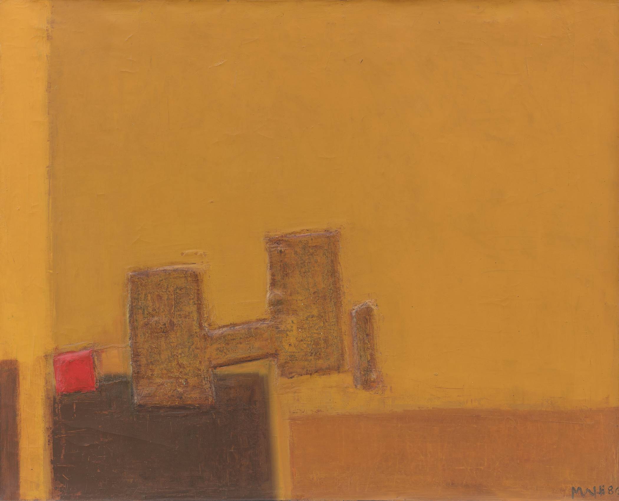 Mafli Walter - Abstraction sur de l’orange et jaune