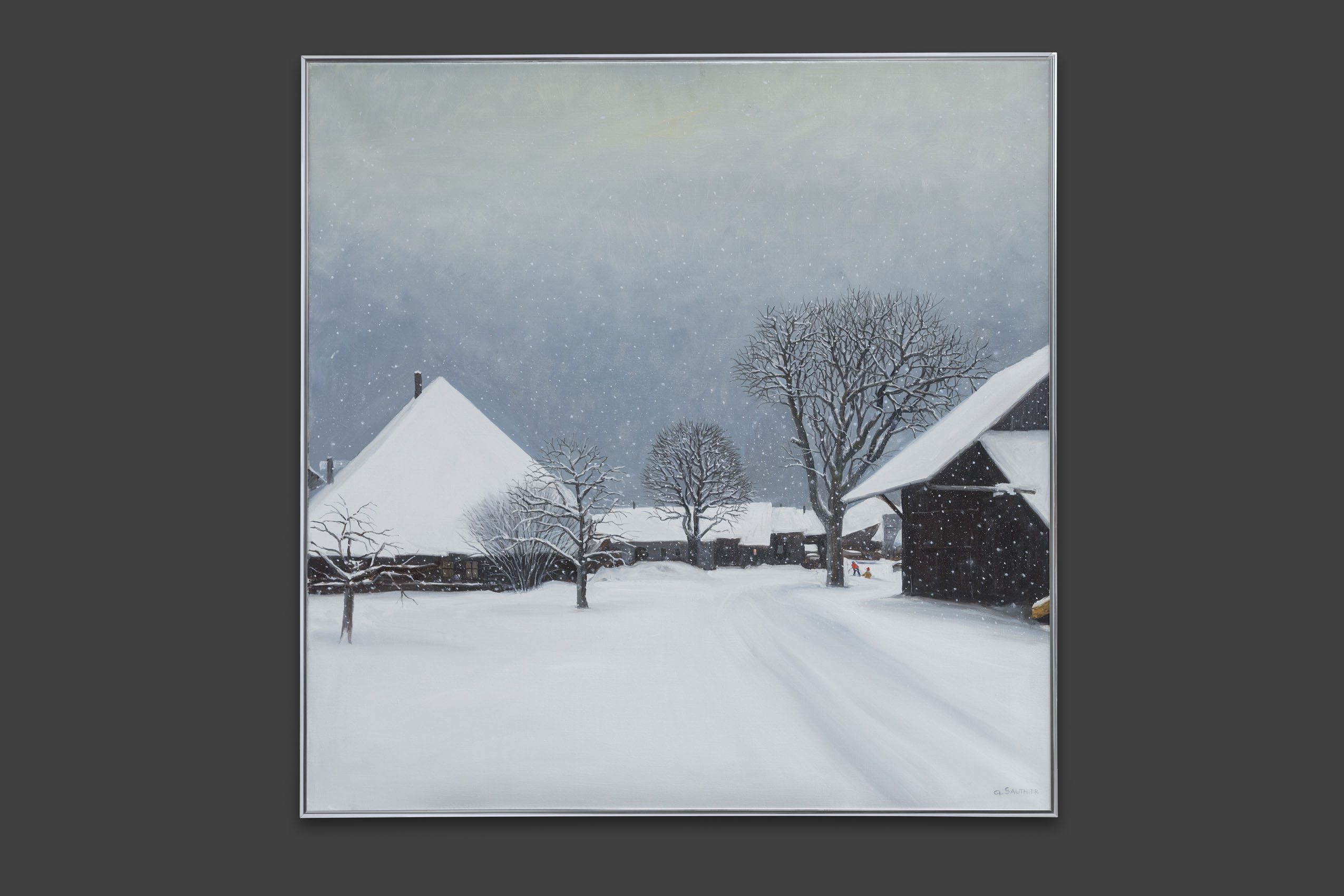 Sauthier Claude - Paysage sous la neige - Encadré