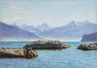 Plinio Colombi - Lac de Thoune, avec l’Eiger et le Mönch