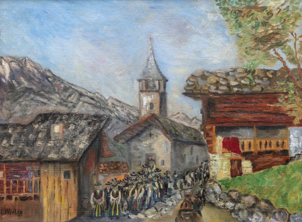 Val d'Anniviers Ayer, Prozession von SaintNicolas Galantica Collection