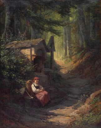 Jeune fille au repos dans la forêt