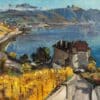 Vue sur le lac Léman - St-Saphorin,- Château de Glérolles