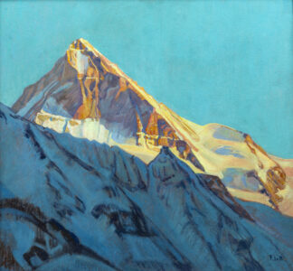 Coucher de soleil en hiver sur la Dent Blanche